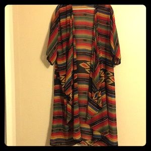 Turquoise Haven Western Kimono Duster